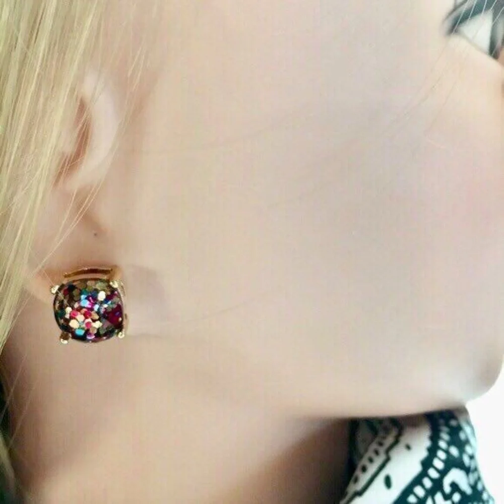NEW! Multicolor Confetti Glitter Stud Earrings
